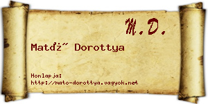 Mató Dorottya névjegykártya